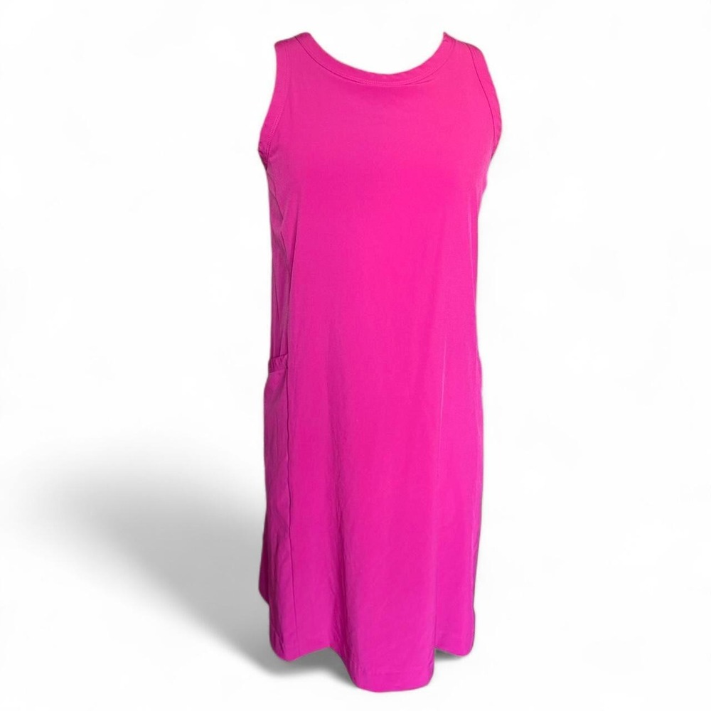 Lou & Grey bright pink sleeveless athletic dress built-in bra & pockets size XS